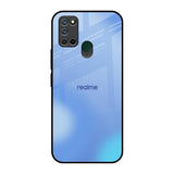 Vibrant Blue Texture Realme 7i Glass Back Cover Online