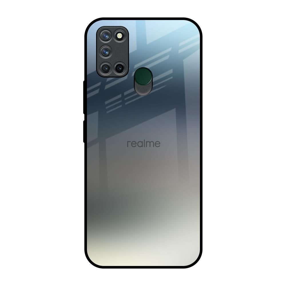 Tricolor Ombre Realme 7i Glass Back Cover Online