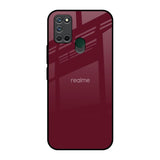 Classic Burgundy Realme 7i Glass Back Cover Online