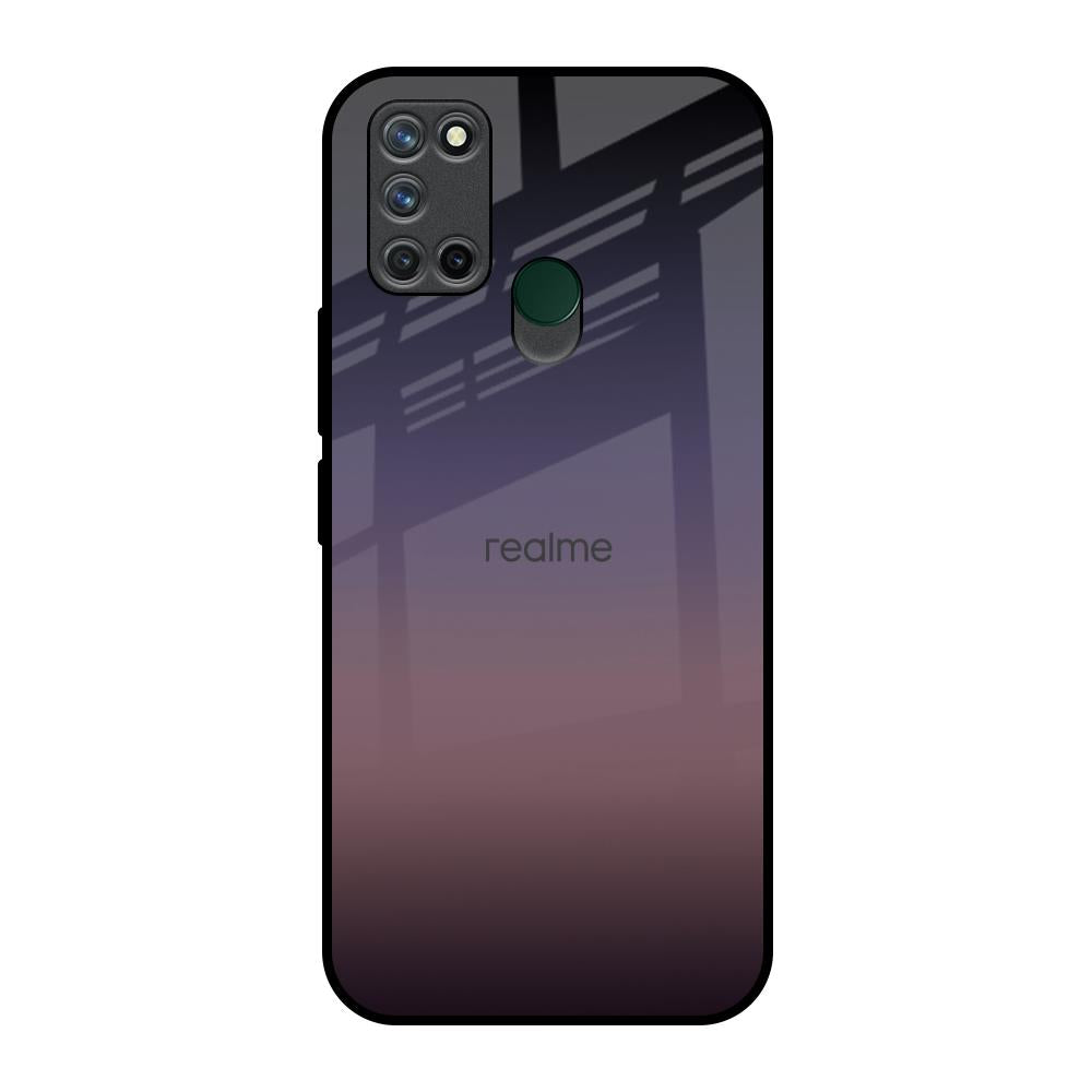 Grey Ombre Realme 7i Glass Back Cover Online