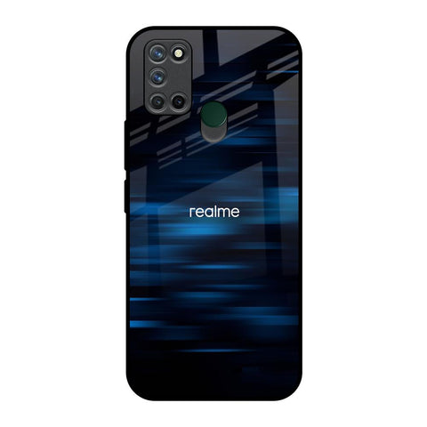 Blue Rough Abstract Realme 7i Glass Back Cover Online