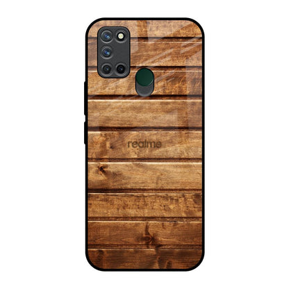 Wooden Planks Realme 7i Glass Back Cover Online
