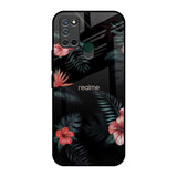 Tropical Art Flower Realme 7i Glass Back Cover Online