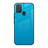 Blue Aqua Realme 7i Glass Back Cover Online