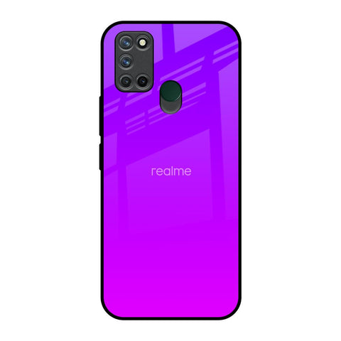 Purple Pink Realme 7i Glass Back Cover Online