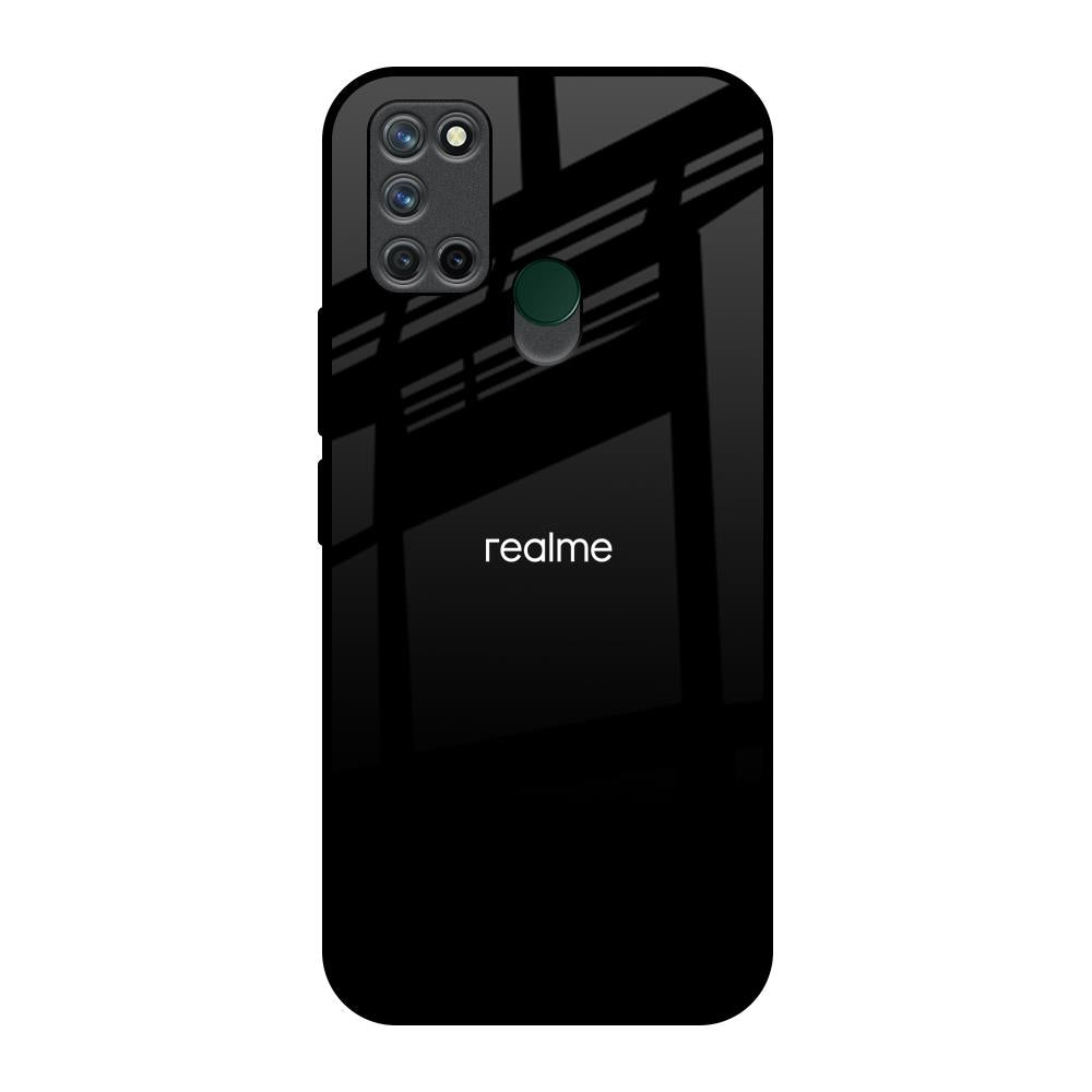 Jet Black Realme 7i Glass Back Cover Online