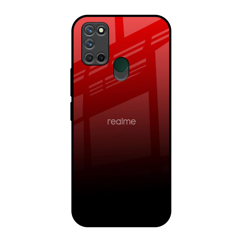 Maroon Faded Realme 7i Glass Back Cover Online