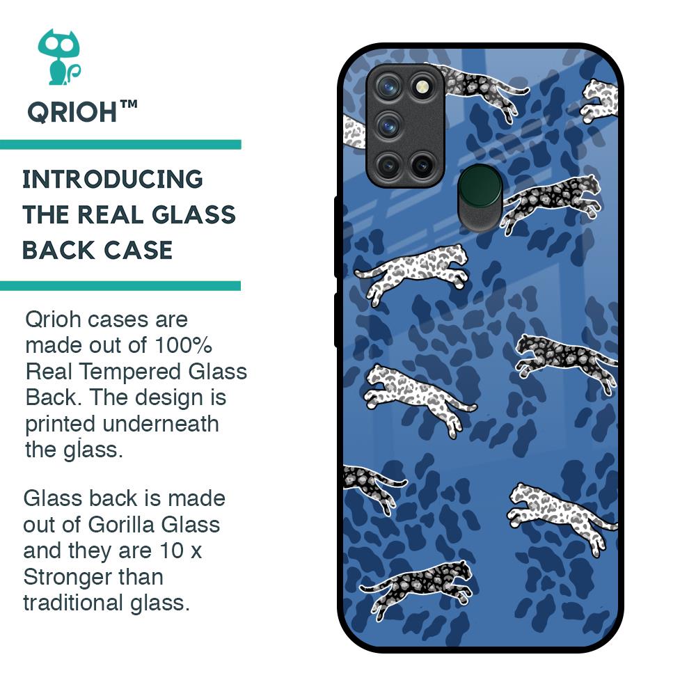 Blue Cheetah Glass Case for Realme 7i