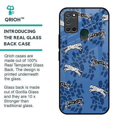 Blue Cheetah Glass Case for Realme 7i