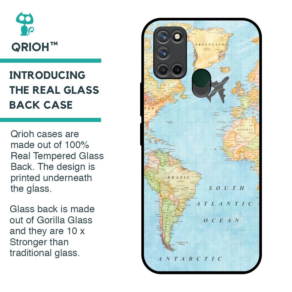 Travel Map Glass Case for Realme 7i