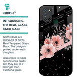 Floral Black Band Glass Case For Realme 7i