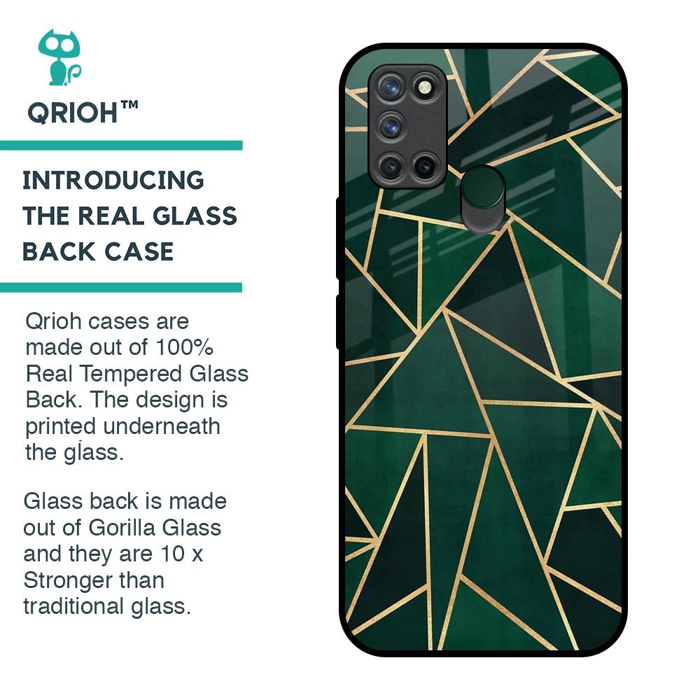 Abstract Green Glass Case For Realme 7i