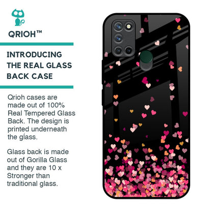Heart Rain Fall Glass Case For Realme 7i