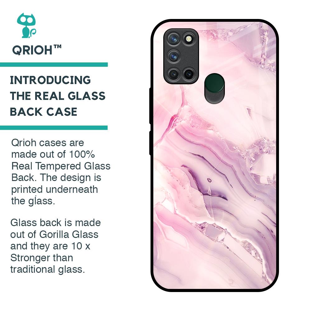 Diamond Pink Gradient Glass Case For Realme 7i