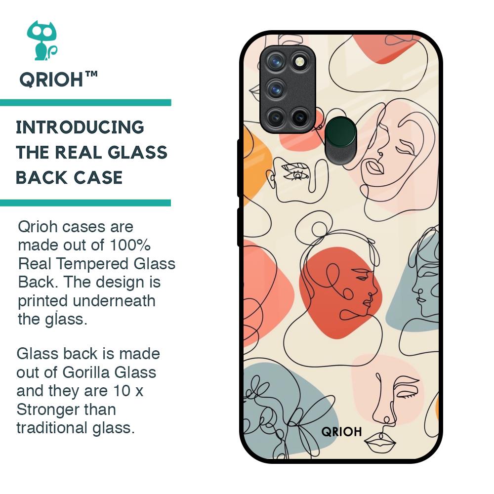 Abstract Faces Glass Case for Realme 7i