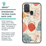 Abstract Faces Glass Case for Realme 7i