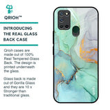 Green Marble Glass Case for Realme 7i