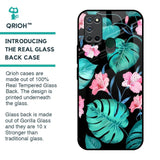 Tropical Leaves & Pink Flowers Glass Case for Realme 7i