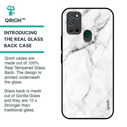 Modern White Marble Glass Case for Realme 7i