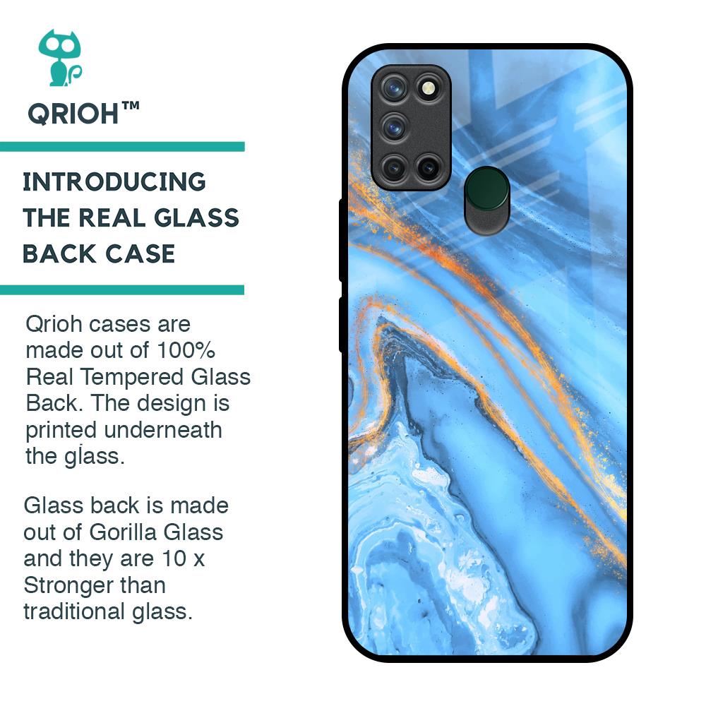 Vibrant Blue Marble Glass Case for Realme 7i