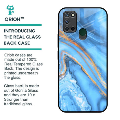 Vibrant Blue Marble Glass Case for Realme 7i