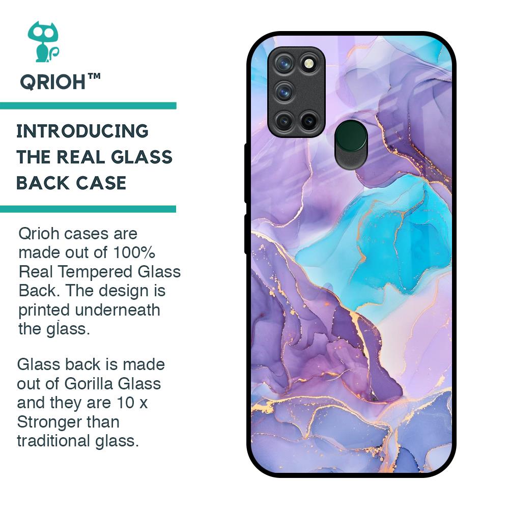Alcohol ink Marble Glass Case for Realme 7i