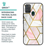 Geometrical Marble Glass Case for Realme 7i