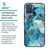 Turquoise Geometrical Marble Glass Case for Realme 7i