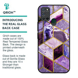 Purple Rhombus Marble Glass Case for Realme 7i