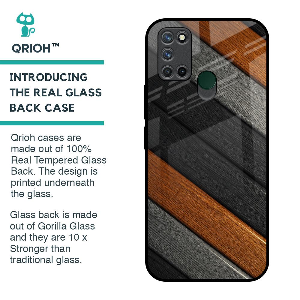 Tri Color Wood Glass Case for Realme 7i