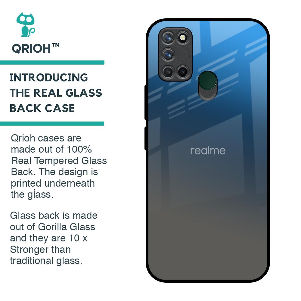 Blue Grey Ombre Glass Case for Realme 7i