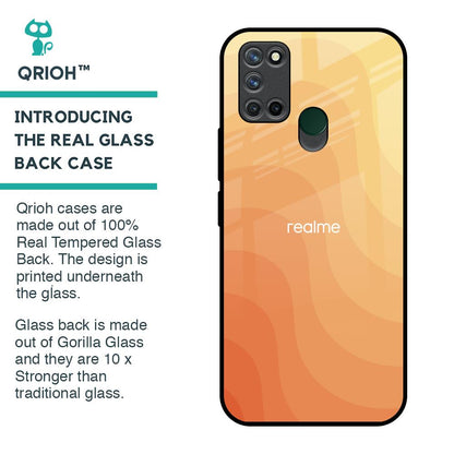 Orange Curve Pattern Glass Case for Realme 7i