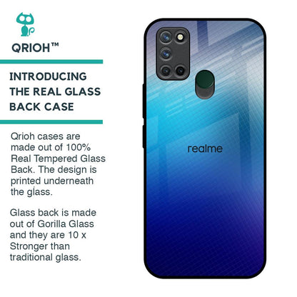 Blue Rhombus Pattern Glass Case for Realme 7i
