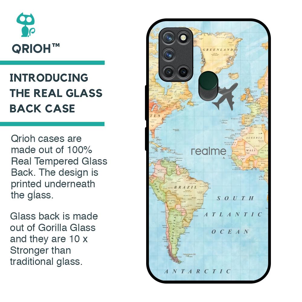 Fly Around The World Glass Case for Realme 7i