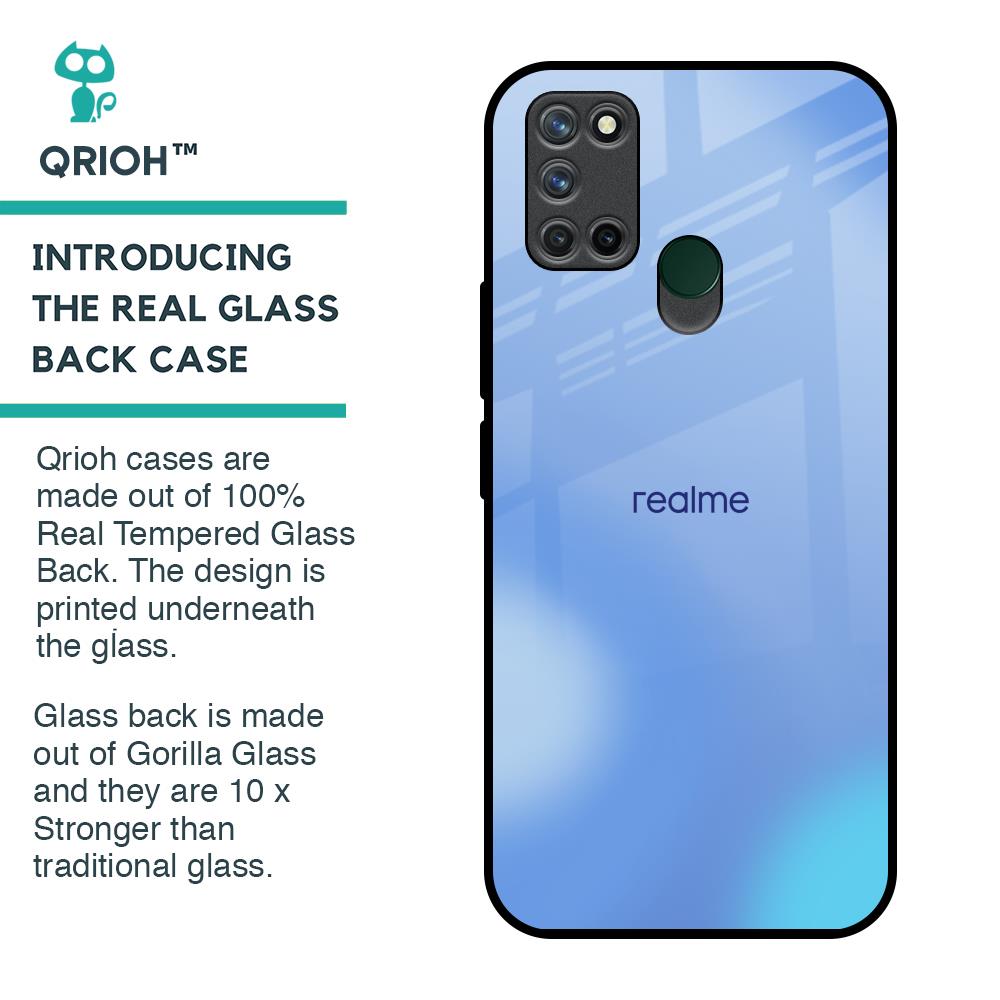 Vibrant Blue Texture Glass Case for Realme 7i