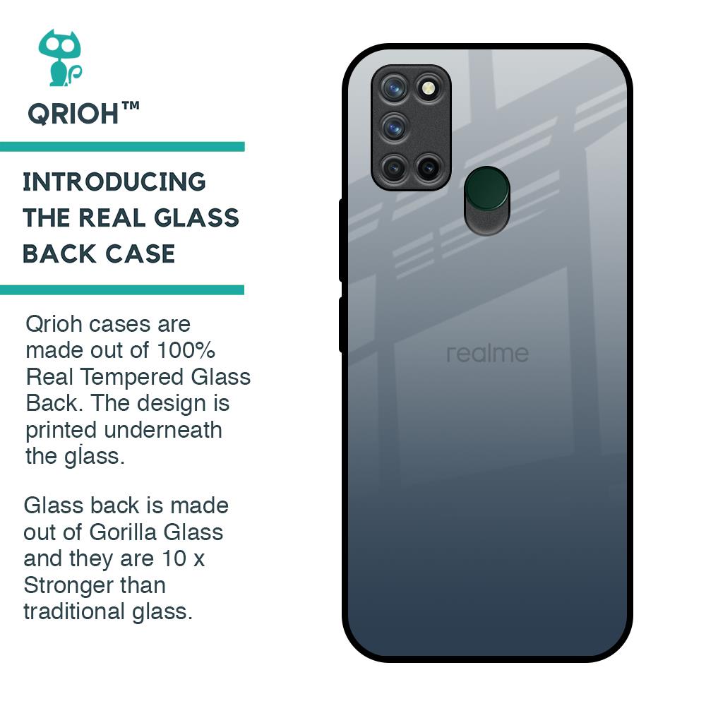Smokey Grey Color Glass Case For Realme 7i