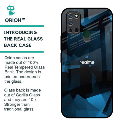 Polygonal Blue Box Glass Case For Realme 7i