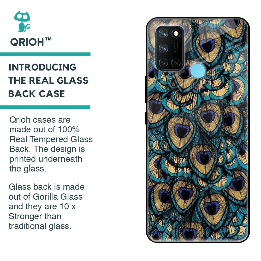 Peacock Feathers Glass case for Realme 7i