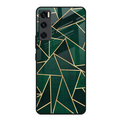 Abstract Green Vivo V20 SE Glass Back Cover Online