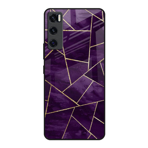 Geometric Purple Vivo V20 SE Glass Back Cover Online