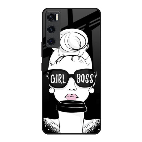 Girl Boss Vivo V20 SE Glass Back Cover Online