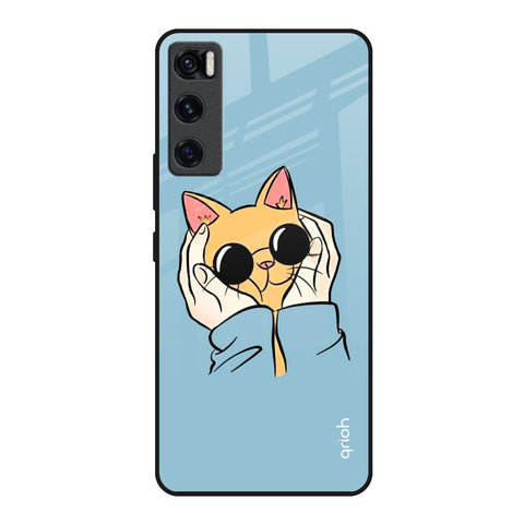 Adorable Cute Kitty Vivo V20 SE Glass Back Cover Online