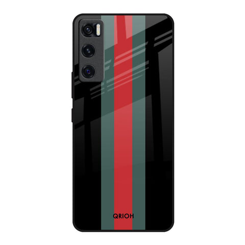 Vertical Stripes Vivo V20 SE Glass Back Cover Online