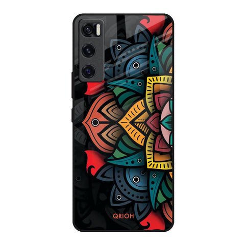 Retro Gorgeous Flower Vivo V20 SE Glass Back Cover Online