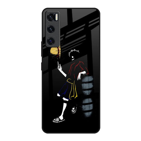 Luffy Line Art Vivo V20 SE Glass Back Cover Online