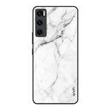 Modern White Marble Vivo V20 SE Glass Back Cover Online