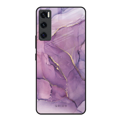 Purple Gold Marble Vivo V20 SE Glass Back Cover Online