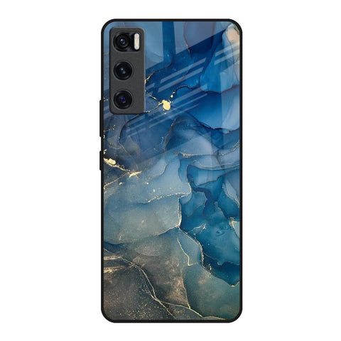 Blue Cool Marble Vivo V20 SE Glass Back Cover Online