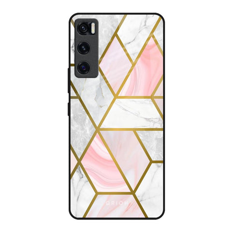 Geometrical Marble Vivo V20 SE Glass Back Cover Online