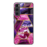 Electroplated Geometric Marble Vivo V20 SE Glass Back Cover Online